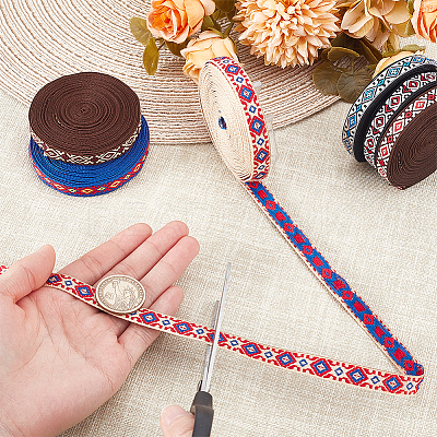 Ethnic Style Embroidery Polyester Ribbons OCOR-GA0002-38-1
