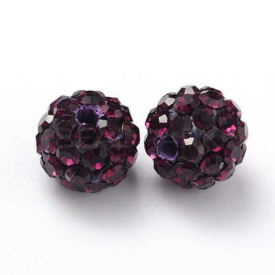 Polymer Clay Rhinestone Beads RB-H284-6MM-204-1