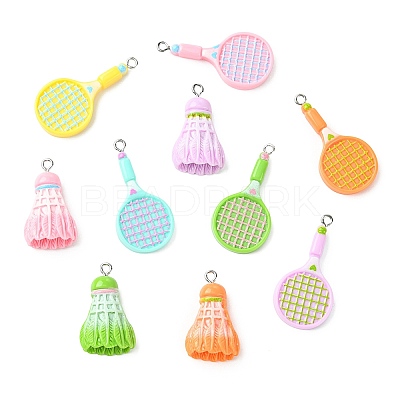 30Pcs 2 Styles Sports Opaque Resin Pendants RESI-CJ0005-35-1