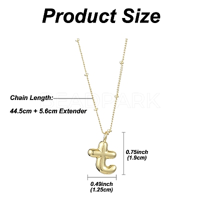 1Pc Initial Letter Brass Pendant Necklaces NJEW-YW0001-24T-1