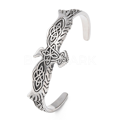 Viking 316 Surgical Stainless Steel Cuff Bangles BJEW-C142-15AS-1