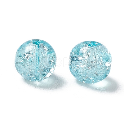 Transparent Crackle Glass Beads GLAA-P029-01-1