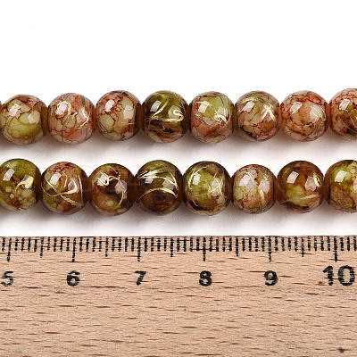Baking Paint Glass Beads Strands DGLA-N003-6mm-BM-1