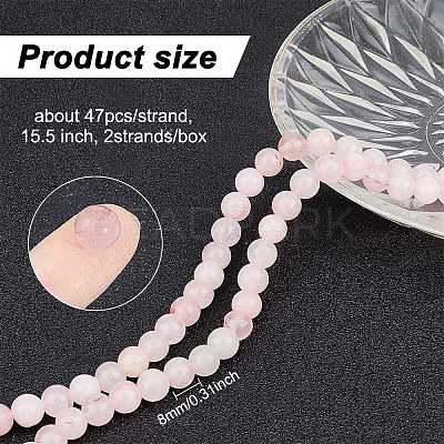 2 Strands Natural Rose Quartz Dyed Beads Strands G-GO0001-27B-1