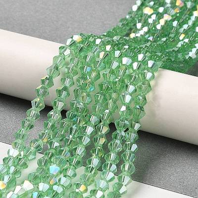 Transparent Electroplate Glass Beads Strands EGLA-A039-T6mm-B24-1