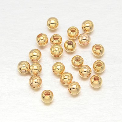 Real Gold Plated Brass Round Spacer Beads X-KK-L147-197-2.5mm-NR-1