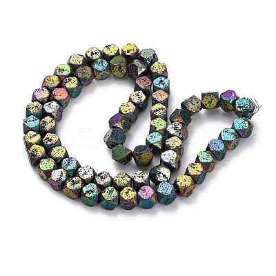 Electroplated Natural Lava Rock Beads Strands G-A256-C01-01G-1