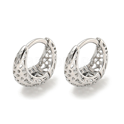Thick Brass Hoop Earrings EJEW-L211-011N-P-1