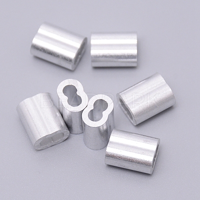 DIN6063 Aluminum Slide Charms/Slider Beads ALUM-WH0166-02F-1