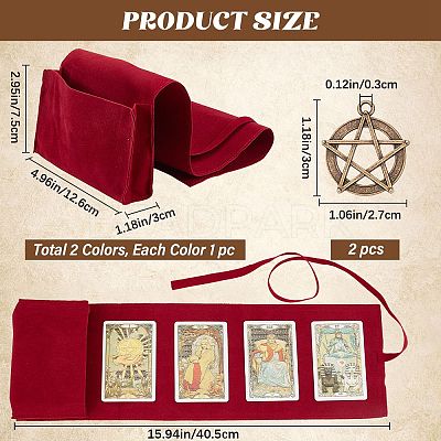 2Pcs Rectangle Velvet Tarot Cards Storage Bags TP-CN0001-16B-1