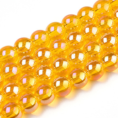 Electroplate Transparent Glass Beads Strands GLAA-T032-T6mm-AB11-1