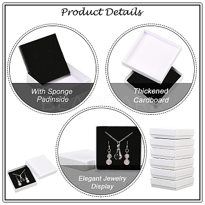 6Pcs Square Cardboard Necklace Box CBOX-YW0001-05E-1