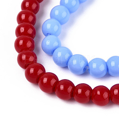 Opaque Solid Color Glass Beads Strands GLAA-N058-4mm-A01-1