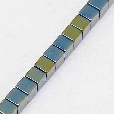 Electroplate Non-magnetic Synthetic Hematite Beads Strands G-J170A-4x4mm-05-1