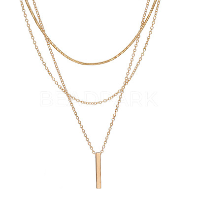 Alloy 3 Layer Necklaces for Women WG9523E-01-1