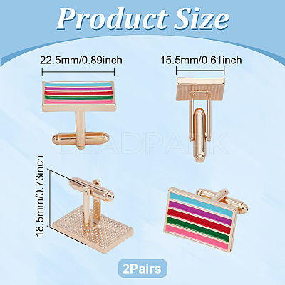 2Pairs Alloy Enamel Cufflinks FIND-FG0004-36-1