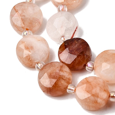 Natural Red Hematoid Quartz/Ferruginous Quartz Beads Strands G-D105-A04-1