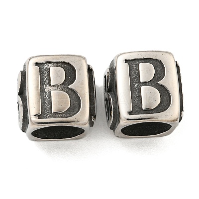 316 Surgical Stainless Steel with Rhinestone Large Hole Cube Beads STAS-Q326-08AS-03-1