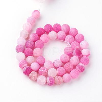 Natural Fire Crackle Agate Bead Strands G-S216-6mm-07-1