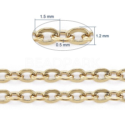 3.28 Feet PVD Vacuum Plating 304 Stainless Steel Cable Chains X-CHS-F007-01G-A-1