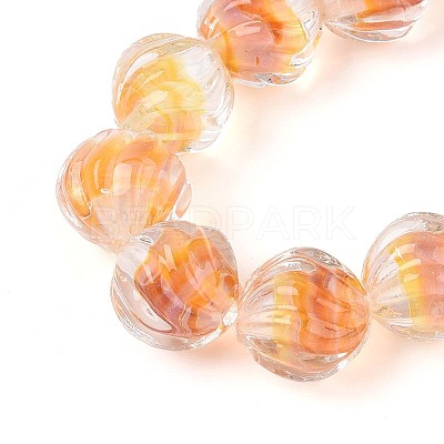 Textured Inner Flower Handmade Lampwork Beads LAMP-T024-07F-1