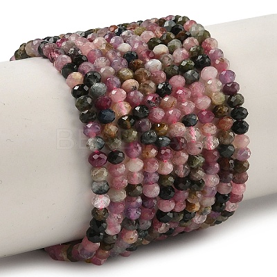Natural Multicolor Tourmaline Bead Strands G-P279-77-4mm-1