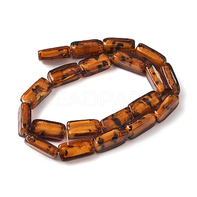 Handmade Gold Sand Lampwork Beads Strands LAMP-Q045-08A-01-1