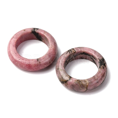 Natural Rhodonite Plain Band Ring for Women RJEW-P044-01A-11-1
