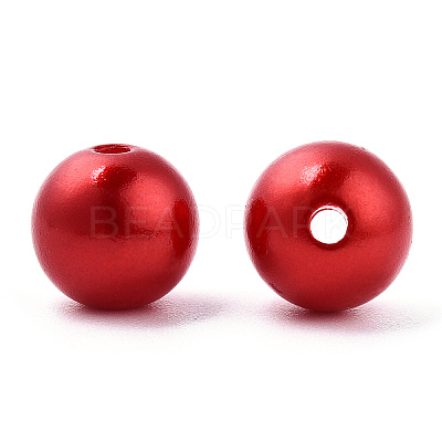 Spray Painted ABS Plastic Imitation Pearl Beads OACR-T015-05C-13-1
