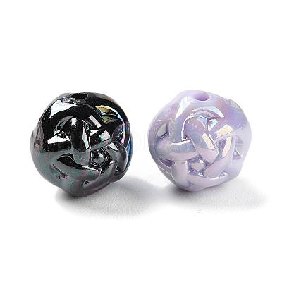 UV Plating Rainbow Iridescent Acrylic Beads SACR-A006-08A-1