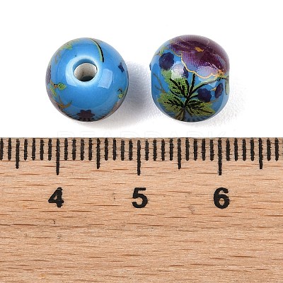 Printed Handmade Porcelain Beads PORC-R134-01-1