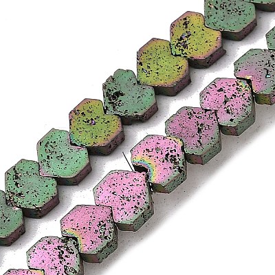Electroplated Natural Lava Rock Beads Strands G-K388-04B-04-1