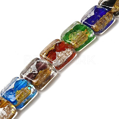 Handmade Gold Foil and Silver Foil Lampwork Beads FOIL-C001-01B-01-1