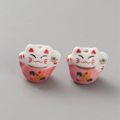 Handmade Printed Porcelain Beads PORC-WH0018-03D-1