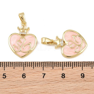 Brass Micro Pave Clear Cubic Zirconia Pendants CU-CBA415D-07G-02-1