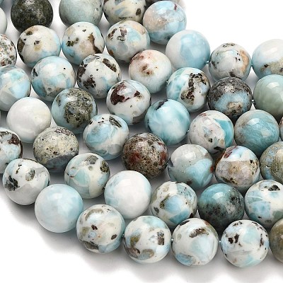 Natural Larimar Beads Strands G-L642-B19-12mm-1