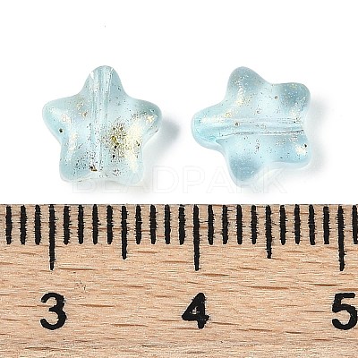 Transparent Spray Painted Frosted Glass Beads X2-GLAA-NH0003-01G-1