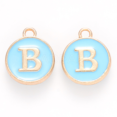 Golden Plated Alloy Enamel Charms ENAM-S118-04B-1