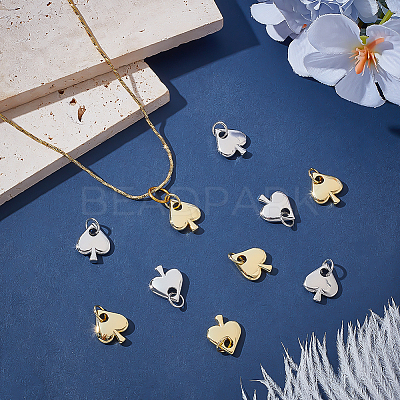 10Pcs 2 Colors Brass Pendants KK-ME0002-16-1