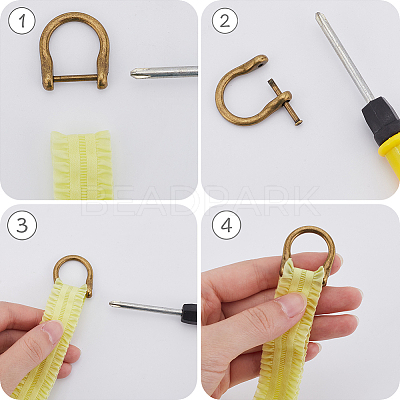 16pcs 4 Colors Alloy D-Ring Anchor Shackle Clasps FIND-GF0006-71-1
