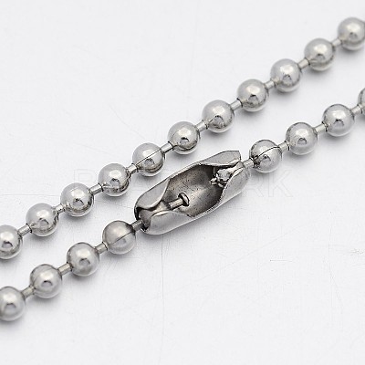Tarnish Resistant 304 Stainless Steel Ball Chain Necklaces NJEW-A288F-06P-1