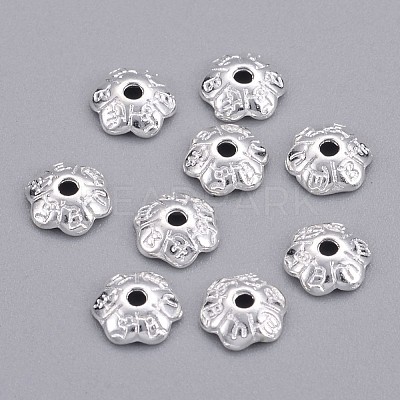 6-Petal Tibetan Style Alloy Flower Bead Caps LS-TIBE-S220-S-RS-1