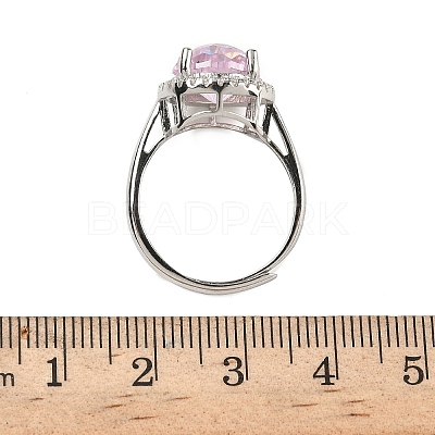 925 Sterling Silver Micro Pave Cubic Zirconia Finger Rings RJEW-B134-01A-02-1