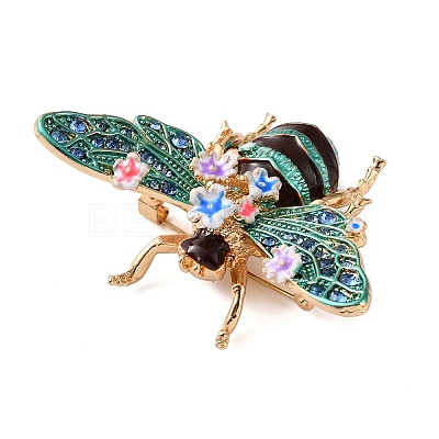Bee with Flower Enamel Pins RB-CBAC813-01G-02-1