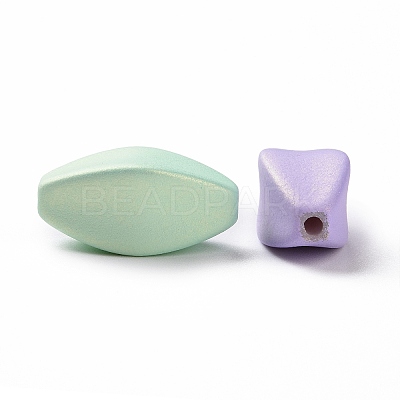Rubberized Style Acrylic Beads OACR-F005-03A-1