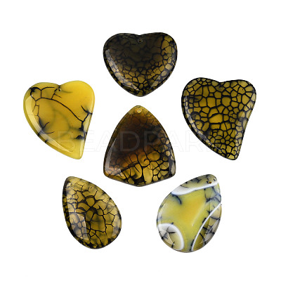 Natural Crackle Agate Big Pendants G-S208-02-1