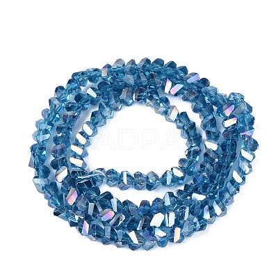 Electroplate Transparent Glass Beads Strands EGLA-Q139-01A-A27-1