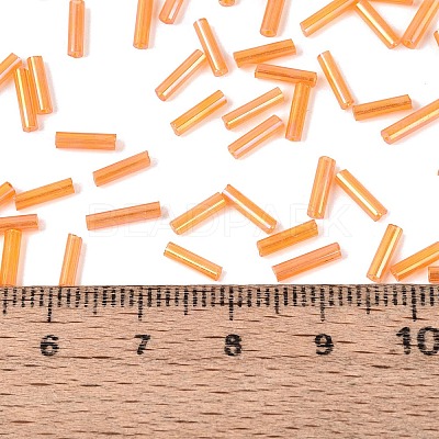 Glass Round Bugle Beads GLAA-WH0031-50E-1