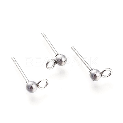 Non-Tarnish 304 Stainless Steel Ear Stud Components STAS-F227-18E-P-1