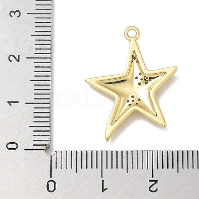 Rack Plating Brass Micro Pave Cubic Zirconia Pendants X-KK-L224-015G-1
